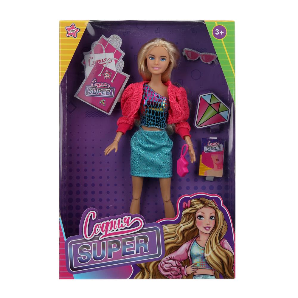 Кукла 29 см. София в модном луке, руки и ноги сгибаются Карапуз SFS-10-BB-B