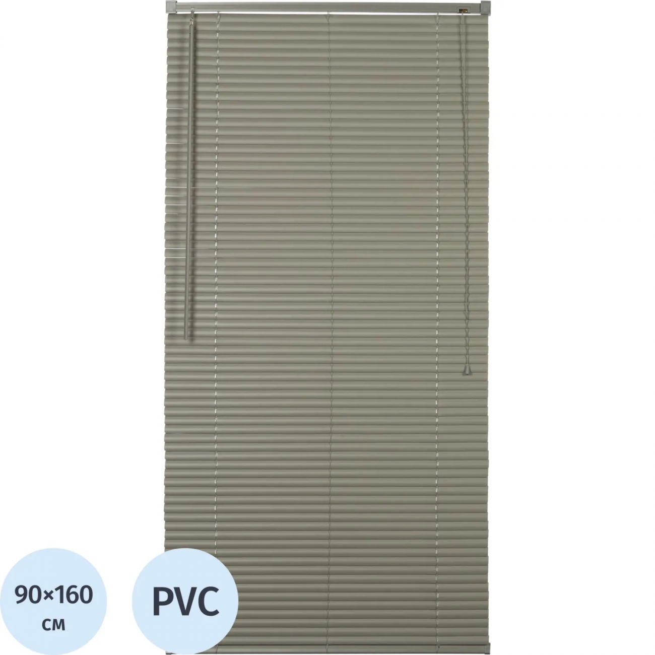 Жалюзи Комус Мебель ПВХ 90x160см, серые 2162151