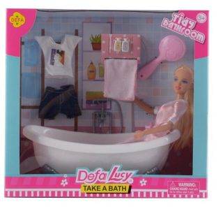Набор игровой: «Ванная», 1 кукла, 5 предметов в комплекте (в асс) DEFA LUCY 8444a