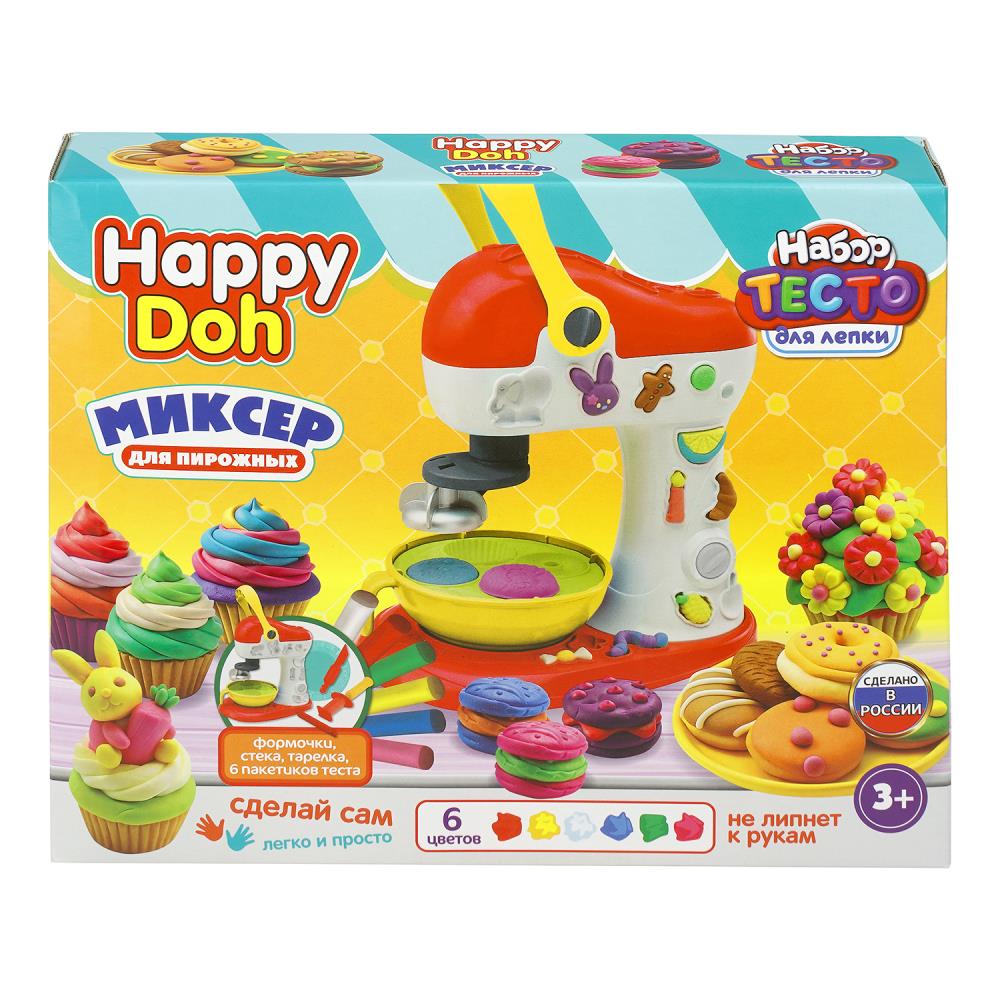 Игровой набор с тестом для лепки Миксер для пирожных, 33 см, Happy Doh HAPPY DOH PDSET-125605-MIX