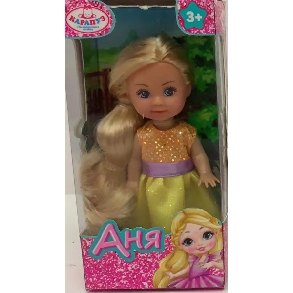 Кукла Аня 12 см. летнее платье Карапуз ANNA-BF20-BB