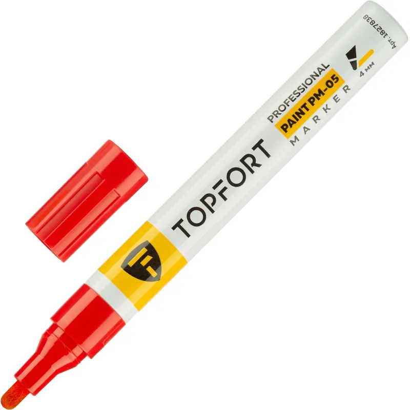 Маркер лаковый TOPFORT Paint 4 мм красный 1827838 ZP1501