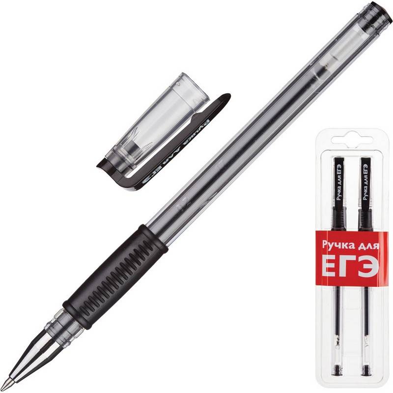 Ручка гелевая черная Attache для ЕГЭ (толщина линии 0.5 мм 2 штуки в уп) 255713