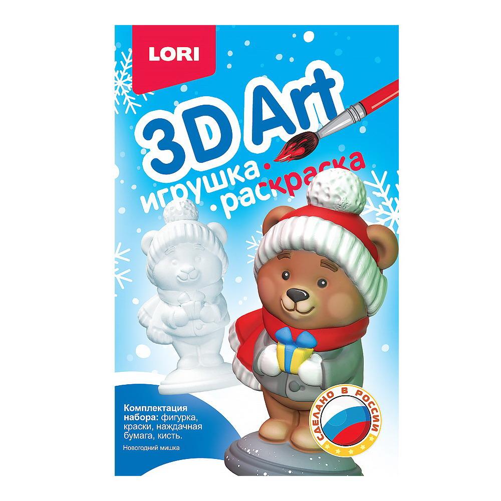 Игрушка-раскраска Новогодний мишка 3D Art Lori Ир-030