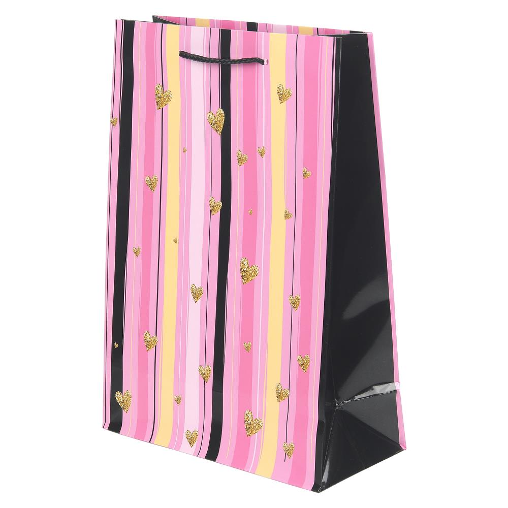 Пакет подарочный глянцевый ML, полоски, 140 гр/м Чудо праздник PML-124685-ST