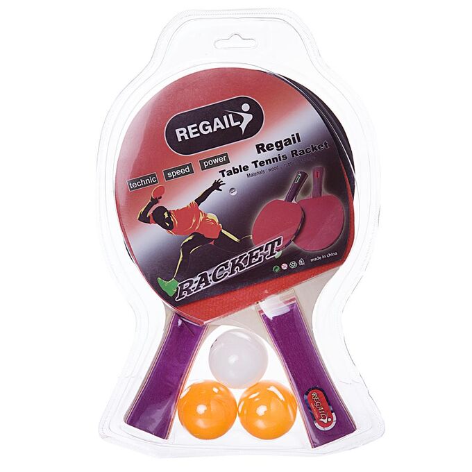 Пинг-понг: 2 ракетки, 3 шарика, 20х3х31 см Junfa 6678Z