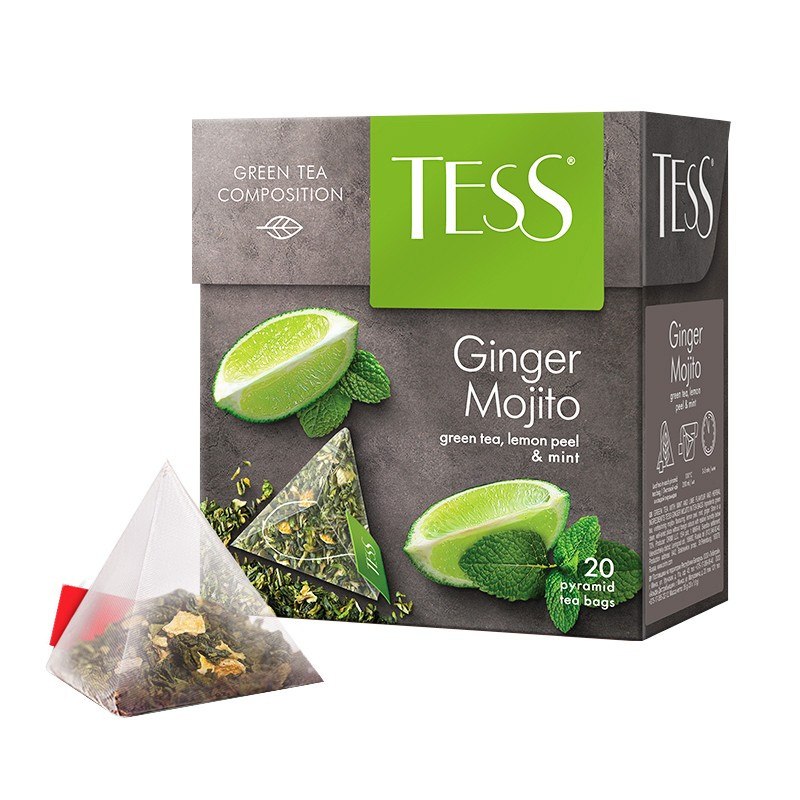 Чай TESS GINGER MOJITO зеленый пирамидки 20шт 493170