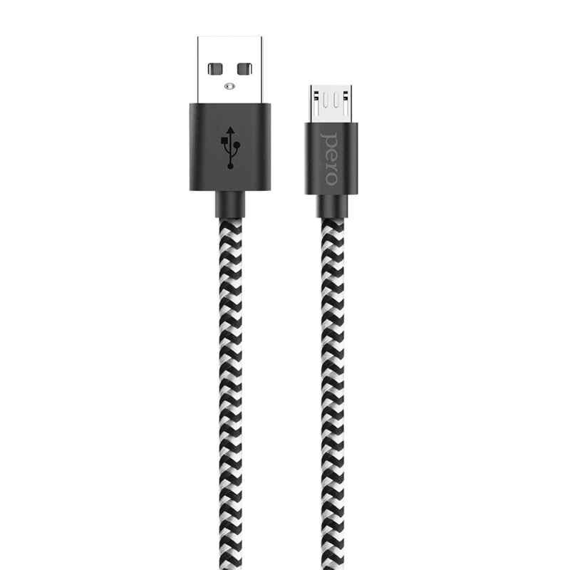 Кабель USB PERO DC-04 micro-USB, 2А, 1м, Silver-black Pero 1598871 4603768350033