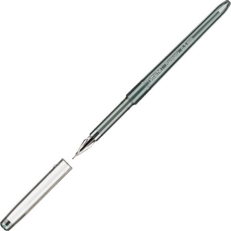 Ручка гелевая одноразовая Attache Harmony черная (толщина линии 0.5 мм) 389733