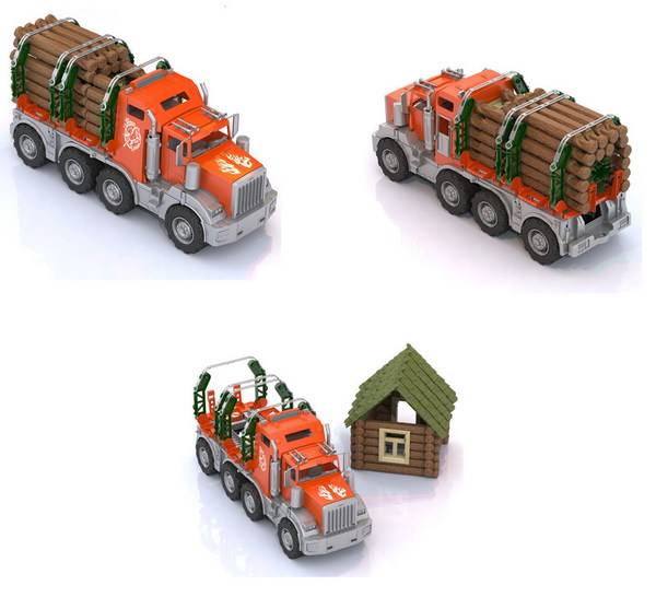 Лесовоз игрушечный "Аризона" (с избушкой) Нордпласт Н-431522