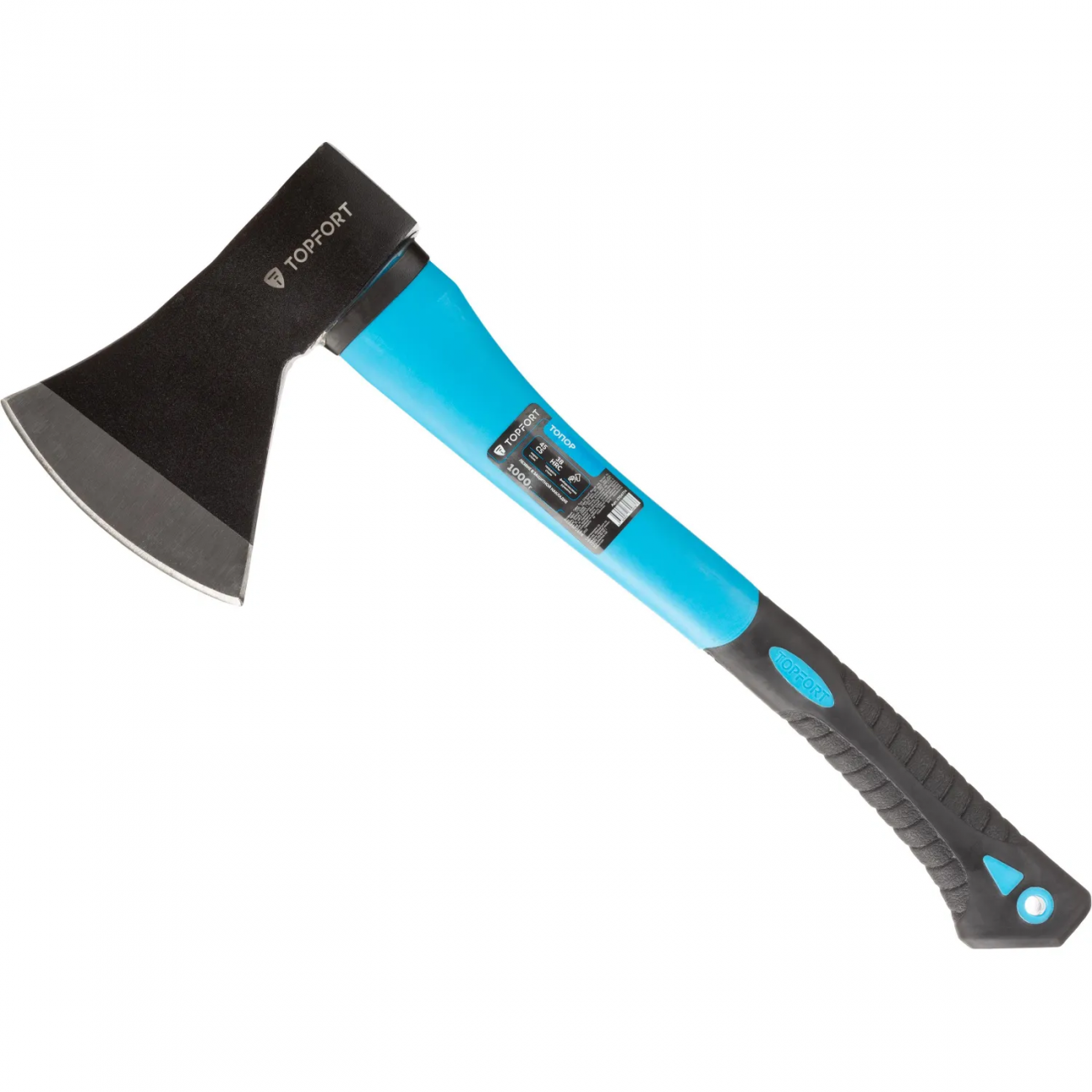 Топор 1000 г из углеродистой стали Topfort фиберглассовое топорище 1704774