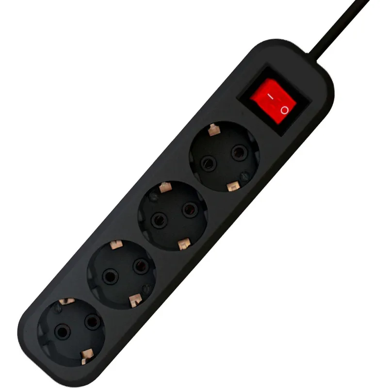 Сетевой фильтр Progix SF4PB7 4р/7м черный, 3х0,75мм, 10А/2000Вт 2100055