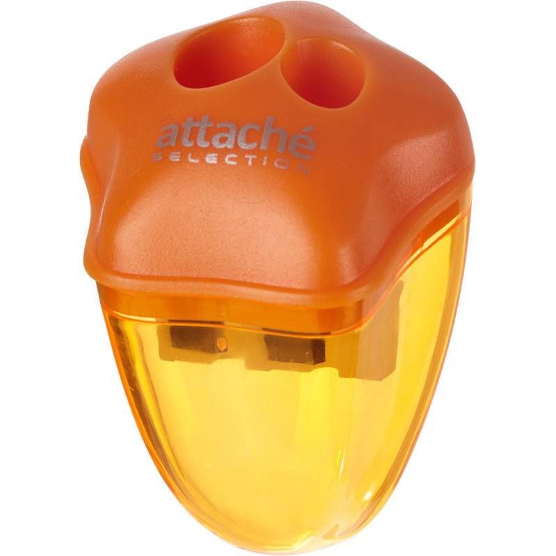 Точилка Attache Selection двойная с контейнером оранжевая 325552