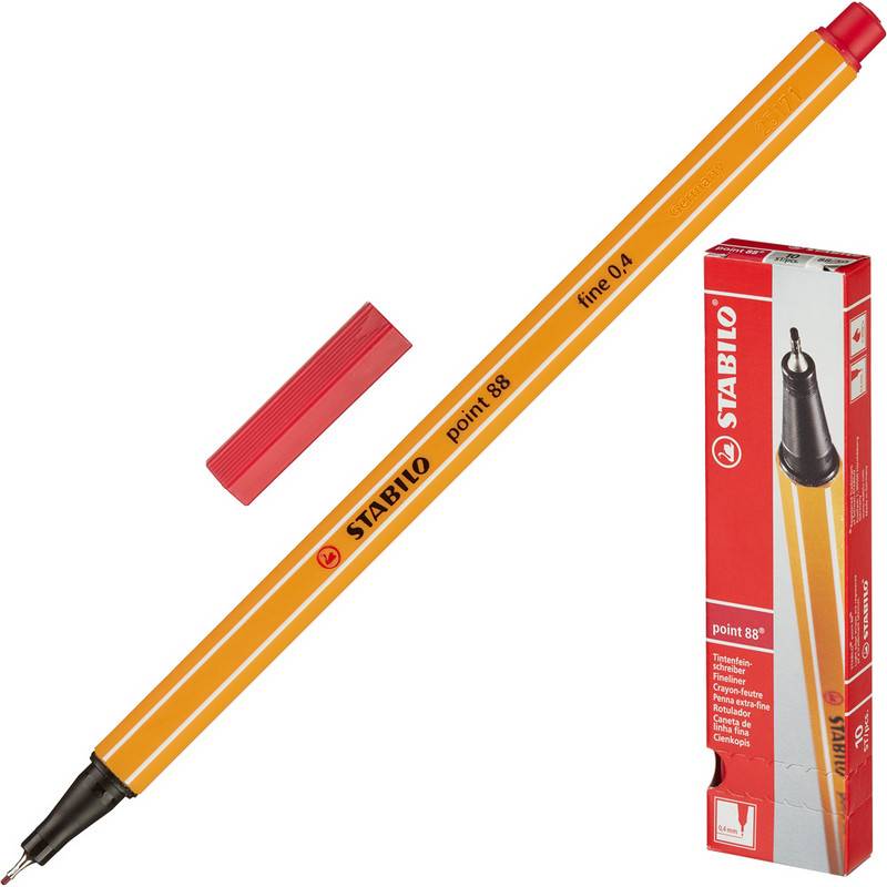 Линер Stabilo Point 88/50 красный (толщина линии 0.4 мм) 565737