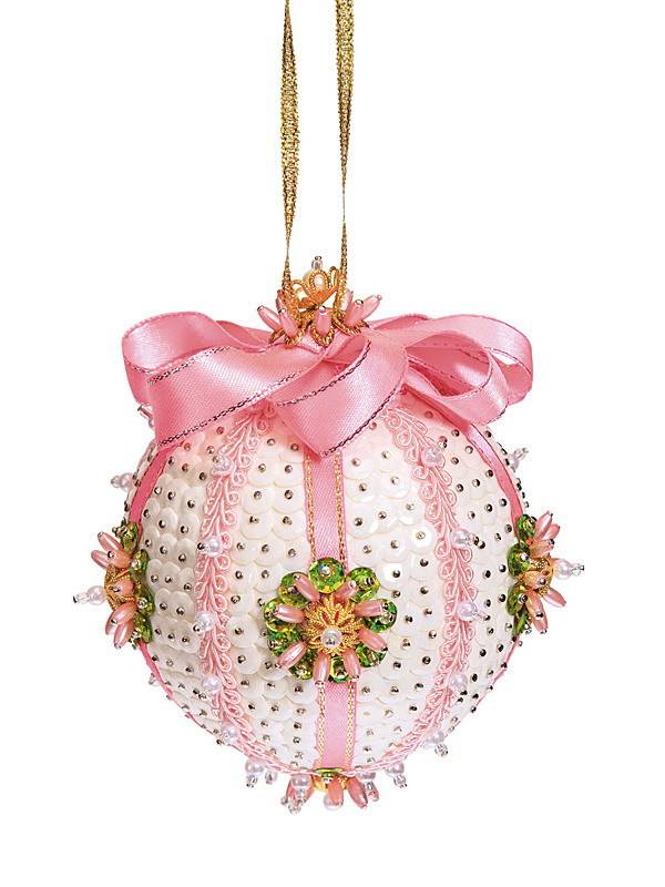 Шар новогодний из пайеток "Нежность" розовый набор для творчества Волшебная Мастерская ШП-06