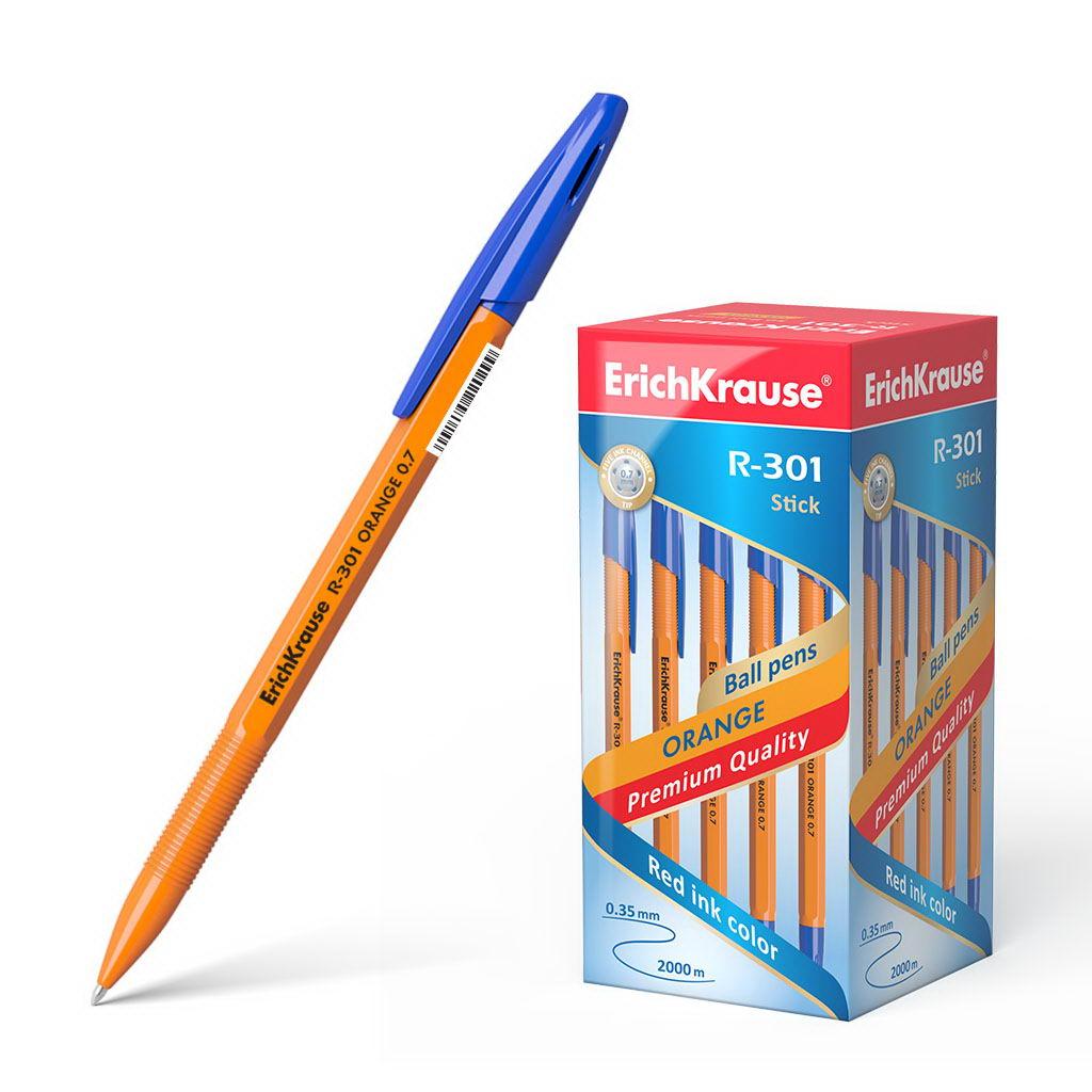 Ручка шариковая R-301 ORANGE 0.7 Stick, синий 43194EK