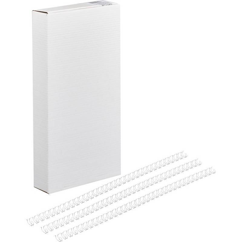 Пружины для переплета металлические Promega office 6.4 мм белые (100 штук в уп) 129337