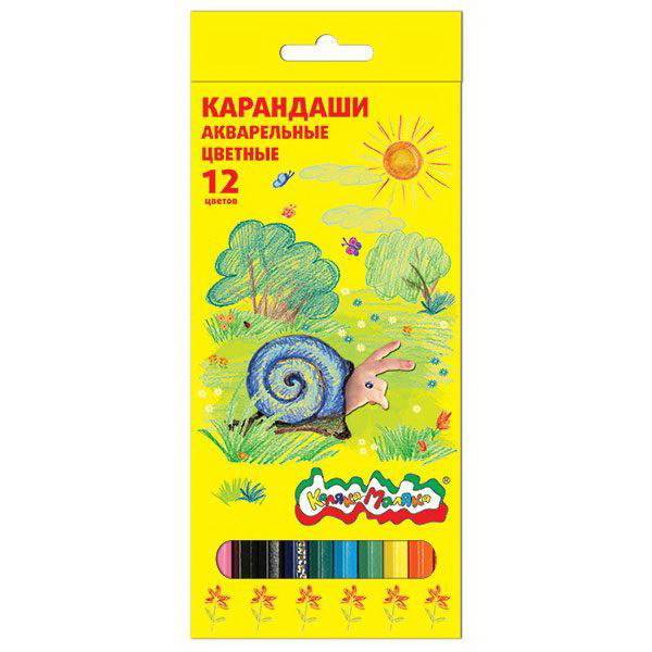 Карандаши акварельные шестигранные, 12 цветов Каляка-Маляка КАКМ12