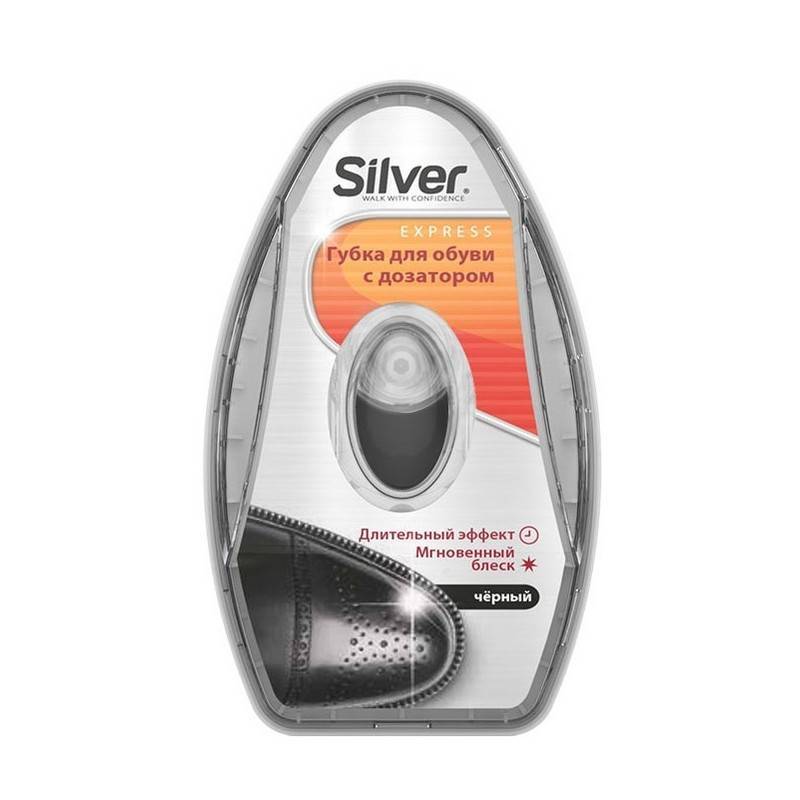 Губка-блеск для обуви с дозатором Silver черная (PS2007-01) 1041040