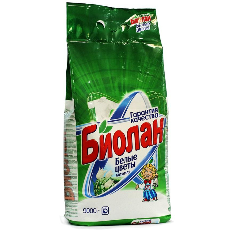 Порошок стиральный СМС Биолан Белые цветы Автомат 9000гр 1560818 758-4