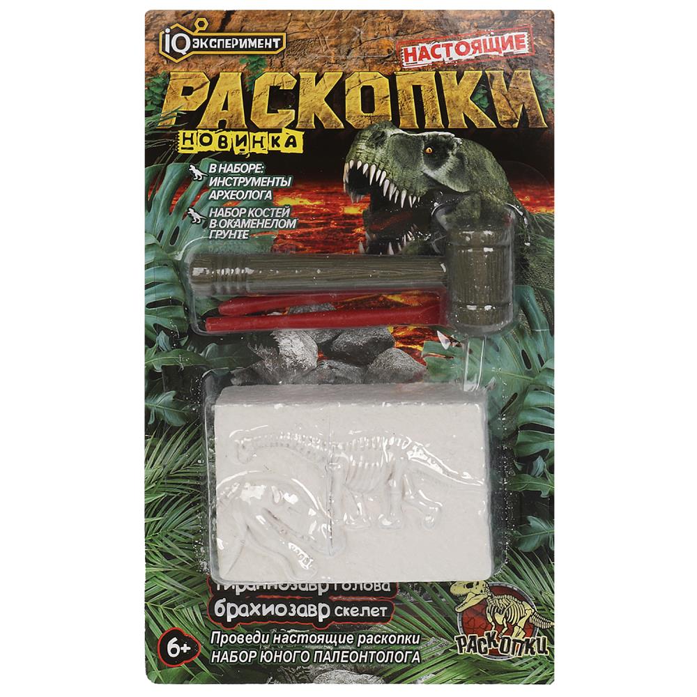 Набор раскопки череп и скелет динозавров IQ Эксперимент 1901K092-3-RU