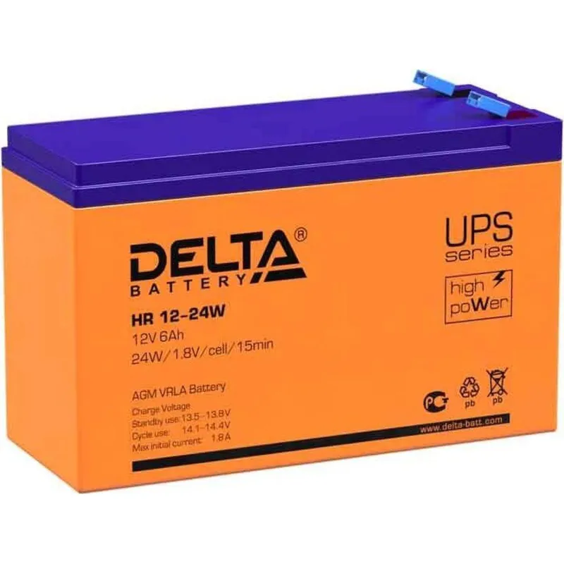 Батарея для ИБП DELTA BATTERY (HR 12-24 W) (12 В / 6 Ач) 1858827