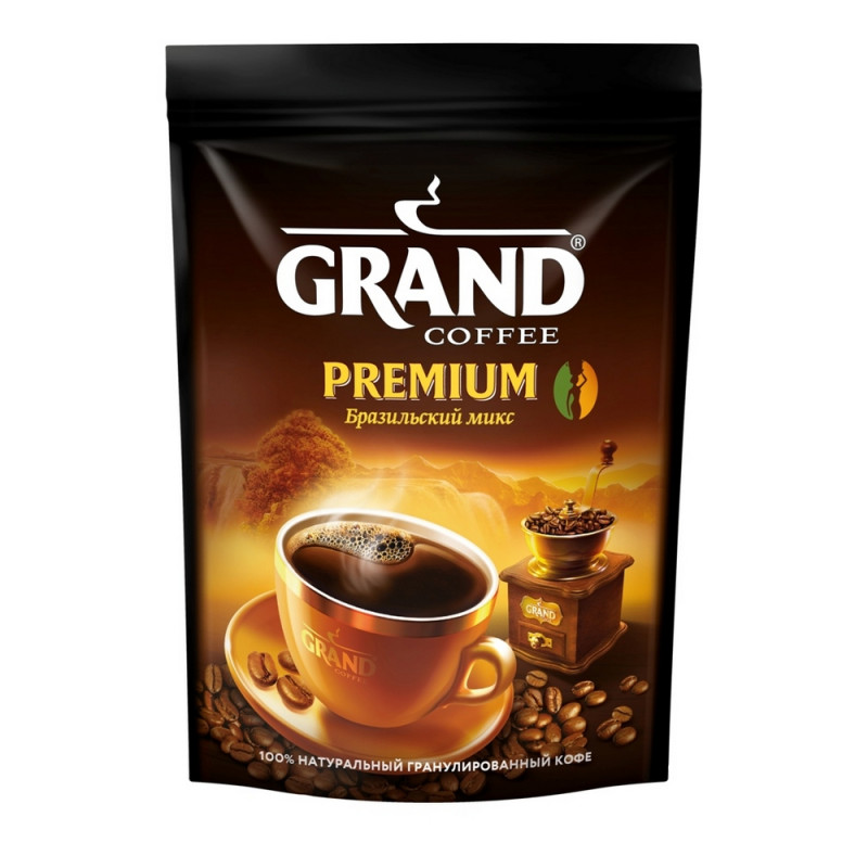 Кофе Grand Premium  по-бразильски гранулированный, д/пак 200 г.  440346
