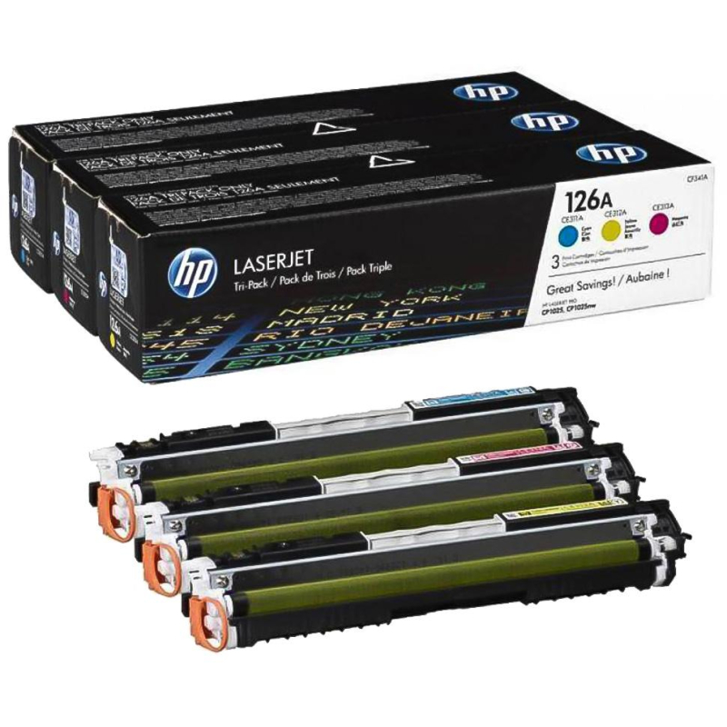 Картридж лазерный HP 126A CF341A CMY для LJ CP1025 (3шт/уп) 310325