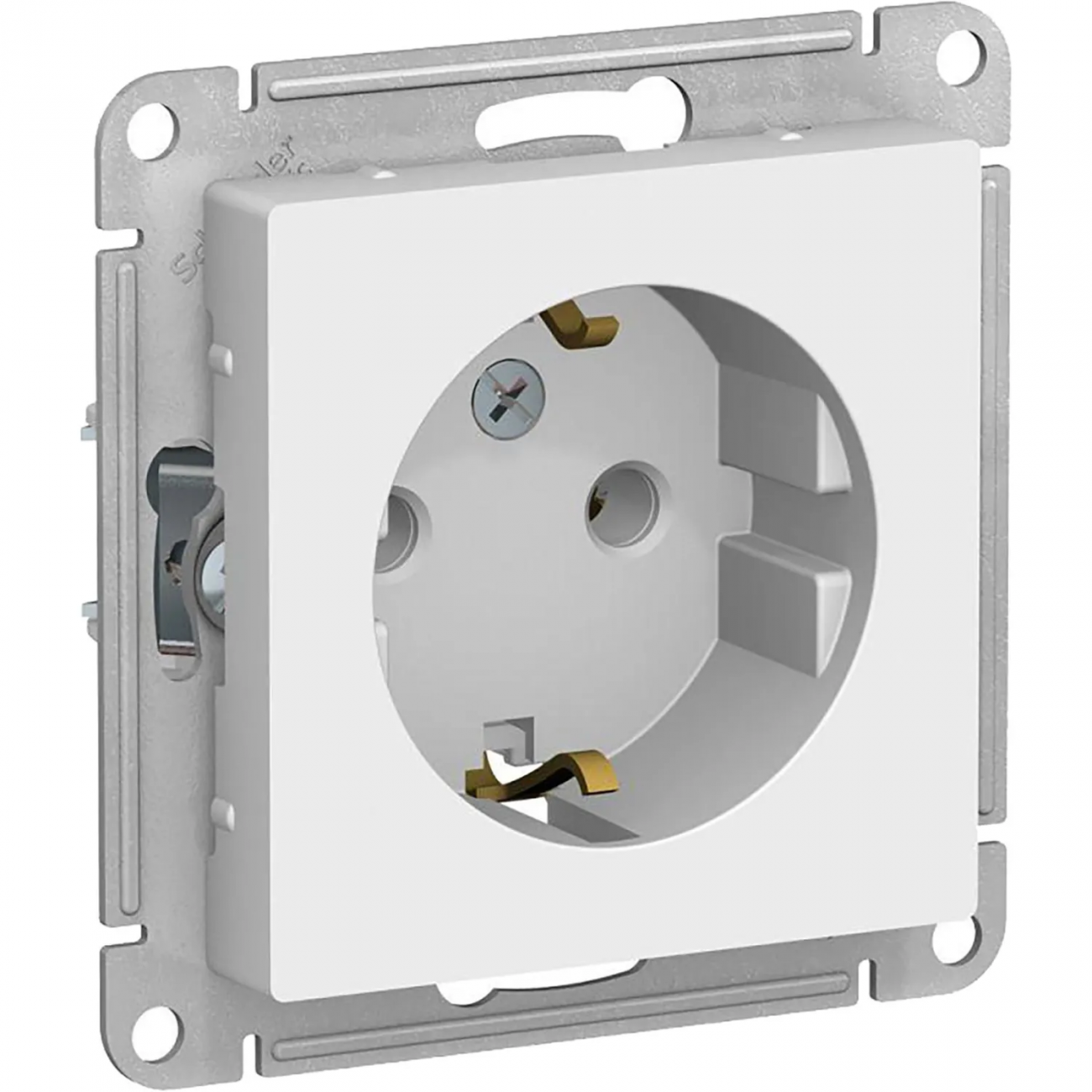 Розетка 1-м СП AtlasDesign 16А IP20 с заземл. механизм бел. SE ATN000143 Systeme Electric 2082416 1240146