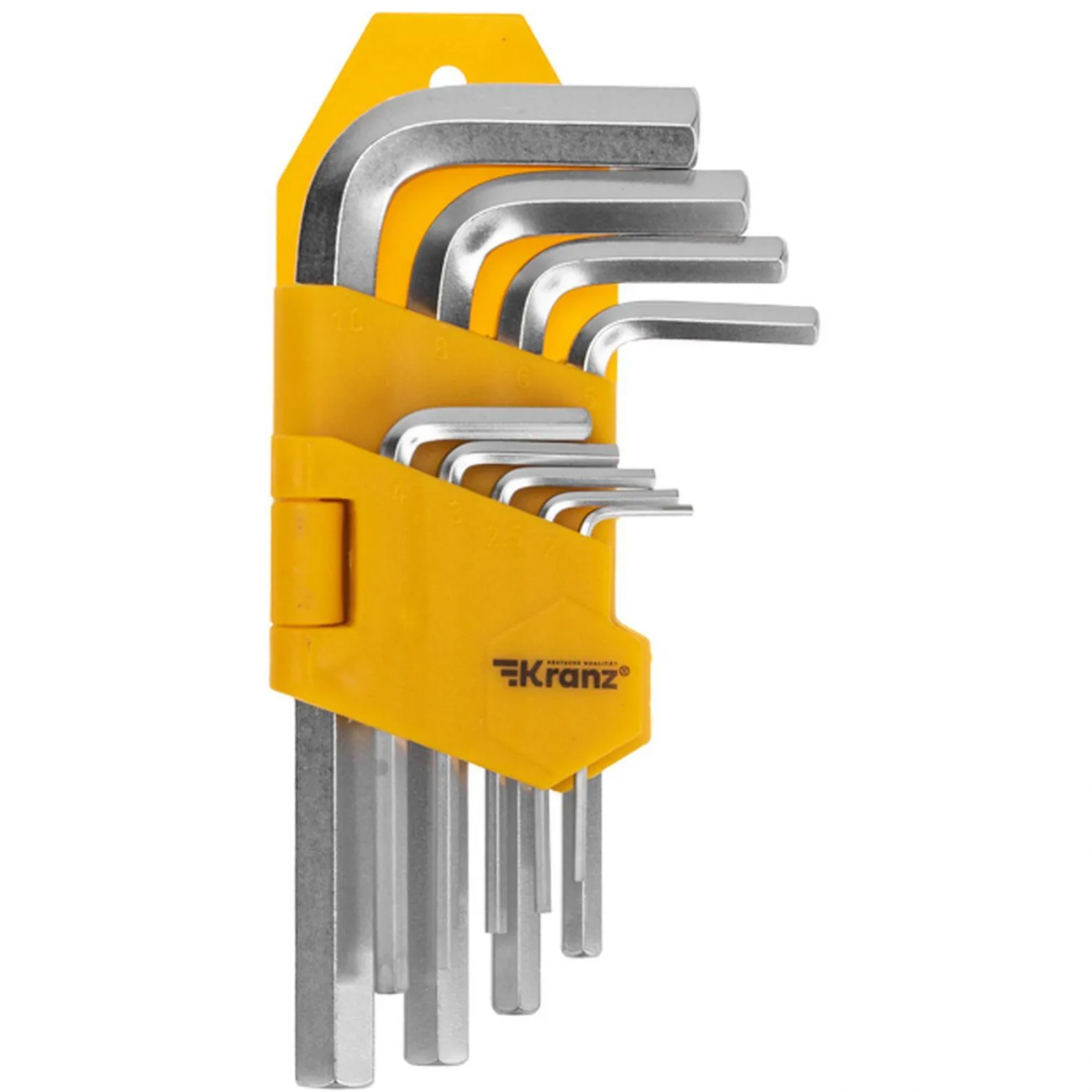 Набор ключей имбусовых HEX KRANZ 1,5-10 мм, CrV, 9 шт. KR-12-5215 2381302