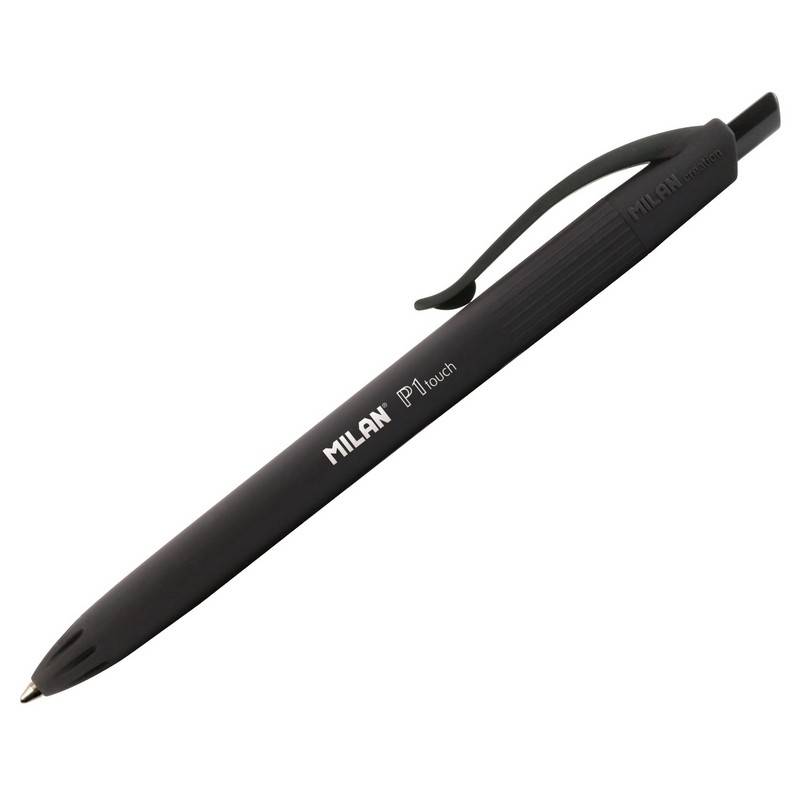 Ручка шариковая автоматическая Milan P1 черная (толщина линии 1 мм) 966875