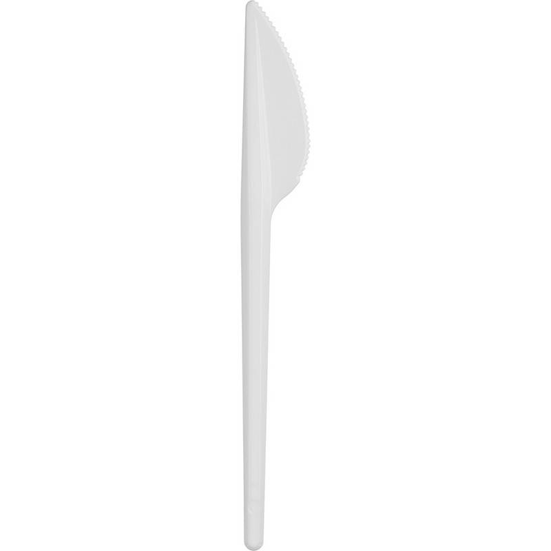 Нож одноразовый 155мм, белый, бюджет, КОМУС ПС 100шт/уп 662004