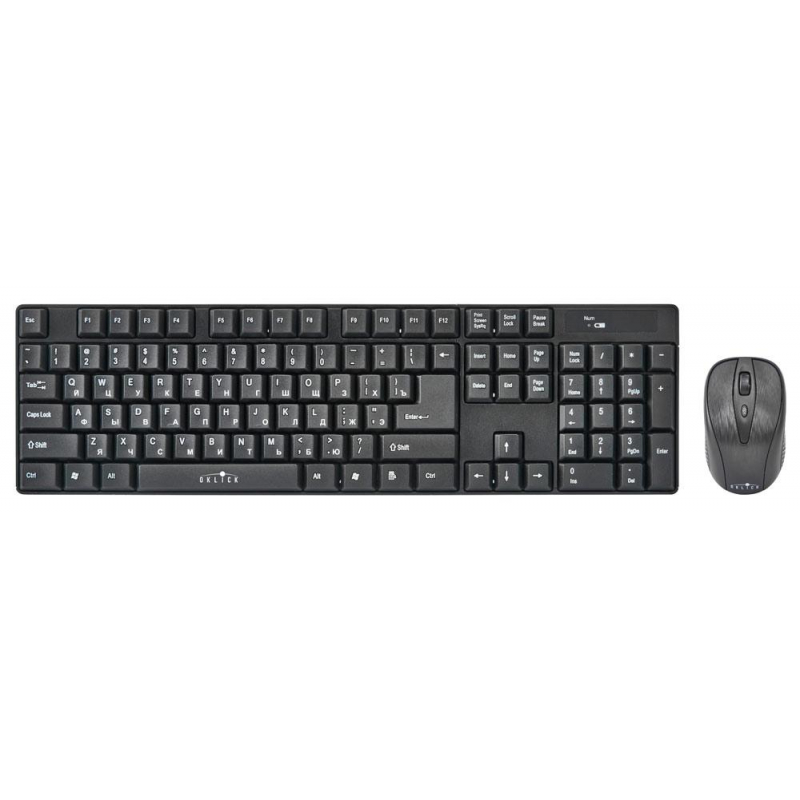 Набор клавиатура+мышь Oklick 210M клав:черный мышь:черный USB беспроводная 1450126