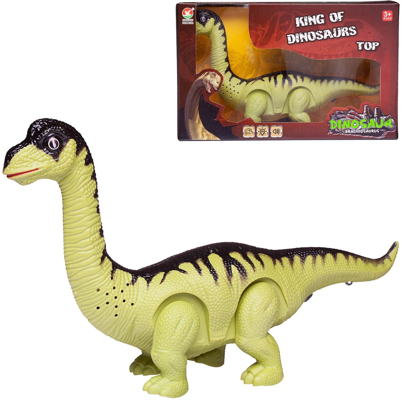 Динозавр Junfa Брахиозавр, зеленый, электромех. свет/звук WB-00695/зеленый