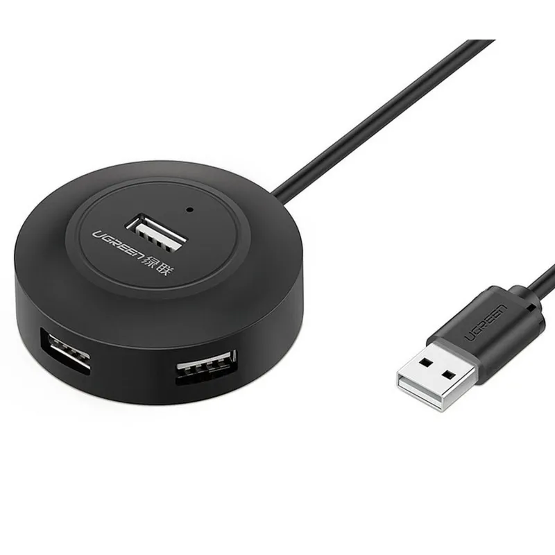 Разветвитель USB UGREEN CR106 (20277) USB 2.0 Hub 4 Ports. Длина 1 м/черный 1815987 20277_