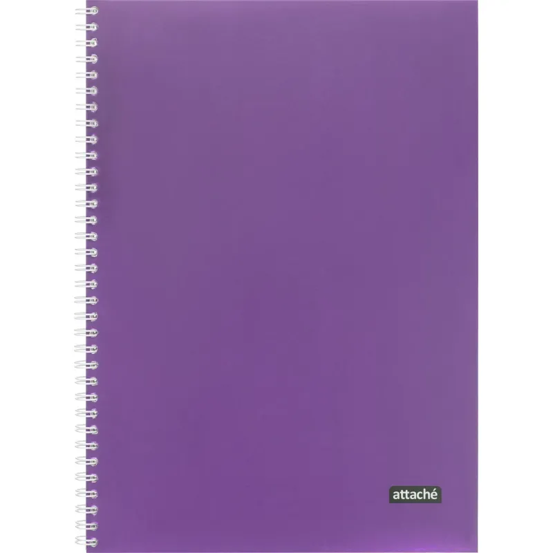 Тетрадь общая А4 96л Attache Metallic Фиолет клетка, греб, картон, фольга 1919356