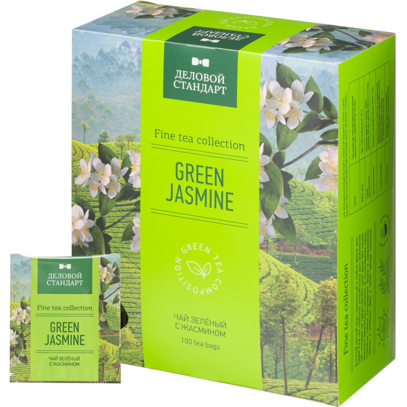 Чай Деловой стандарт Green jasmine зеленый 100 пакx2гр 1595131