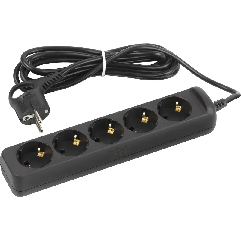 Удлинитель ЭРА UX-5e-3m-B (5р/3м/10А/с заземл/3х0,75мм2, черный) 2123869