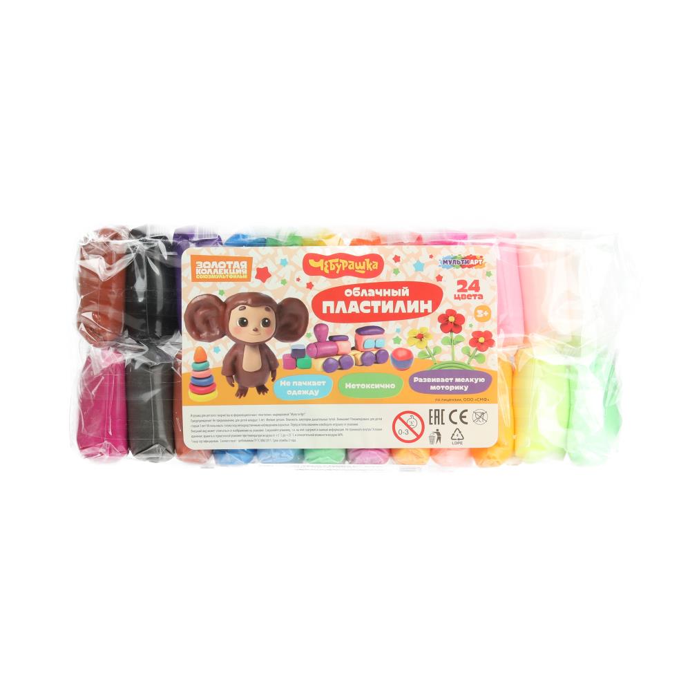 Легкий пластилин "Чебурашка" 24 цв. 10 гр. MultiArt FLUFFY24-121131