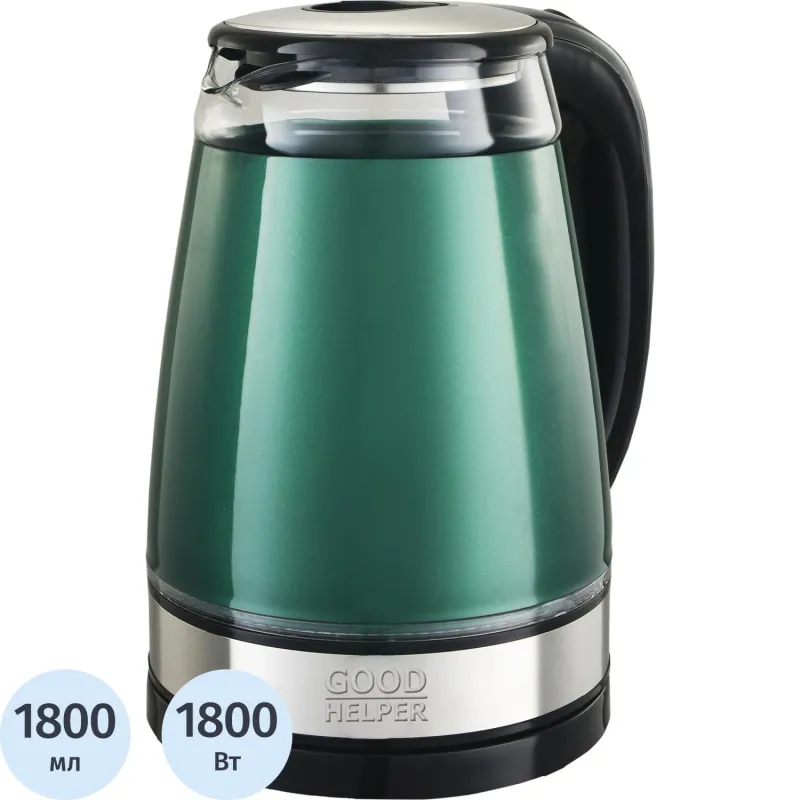Чайник GOODHELPER KPG-1811 Green, электрический 2171325 GH-KPG1811GRE