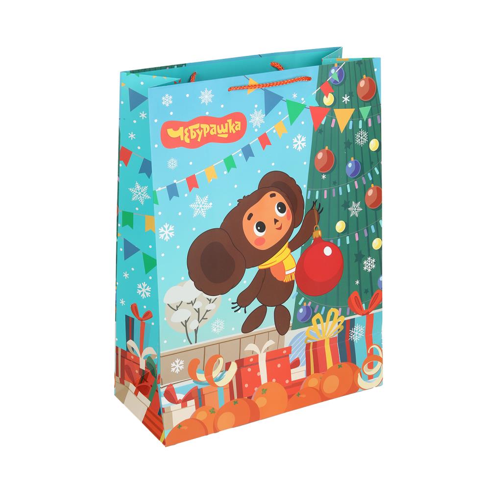 Пакет аппликация "Союзмультфильм" XL, Чебурашка, новогодний, 190 гр/м Чудо праздник PXL-130562-CH