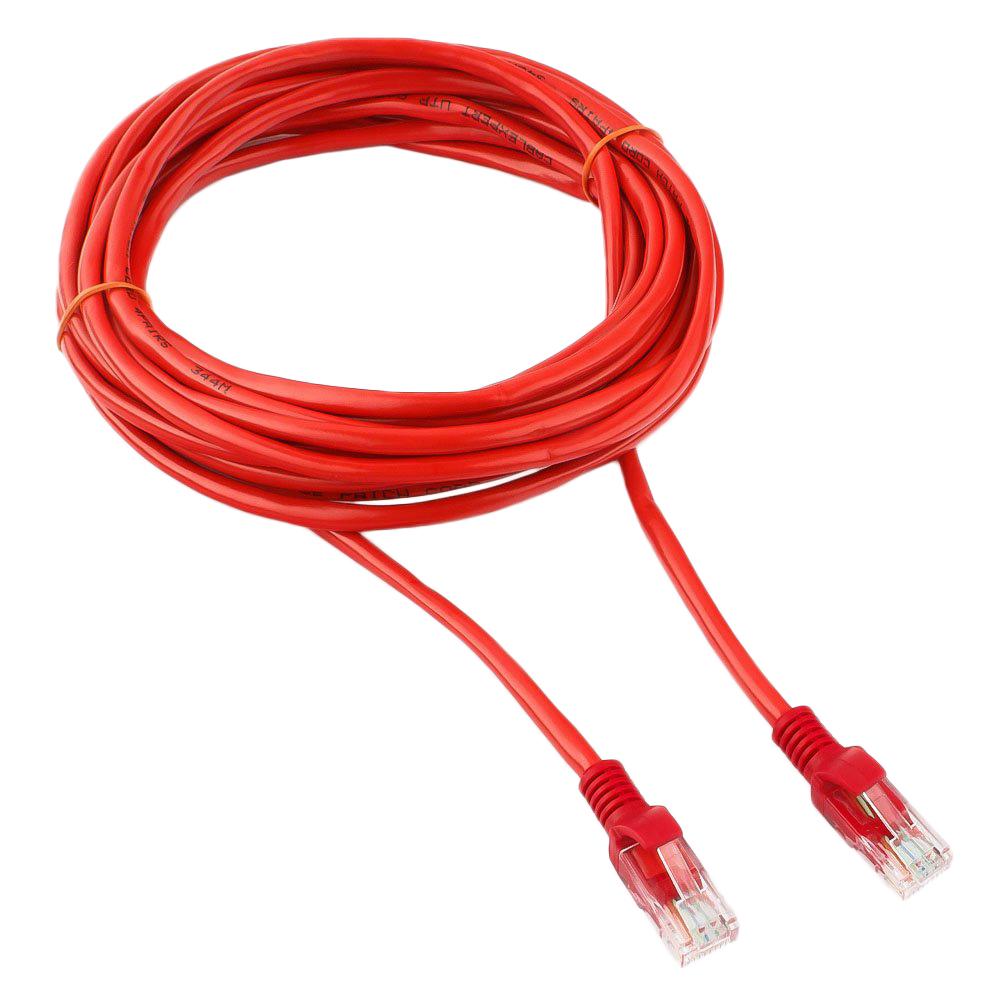 Патч-корд UTP Cablexpert PP12-5M/R кат.5e, 5м, красный 1124761