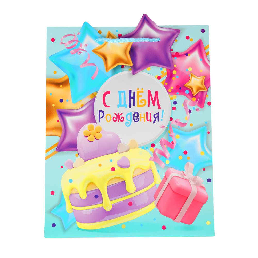 Пакет с фигурной вырубкой подарочный, размер M, 18х23х10 см. Чудо праздник PMF-112915-BL