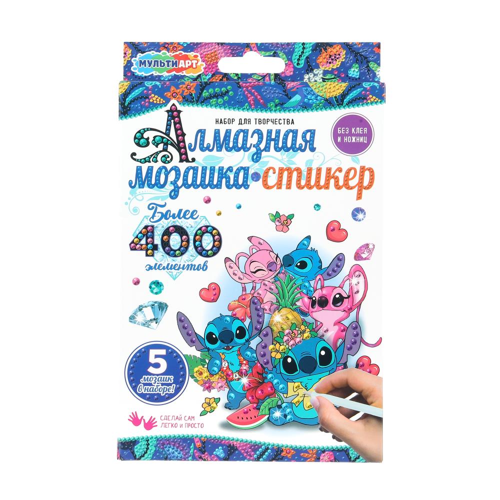 Алмазная мозаика-стикер "Стич" MultiArt STICK-STICH-129535