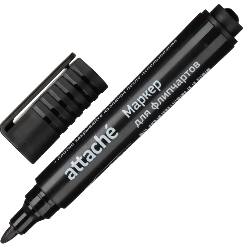Маркер для флипчартов по бумаге Attache черный 2-3 мм круглый нак 1801137 FC2009 чёрный