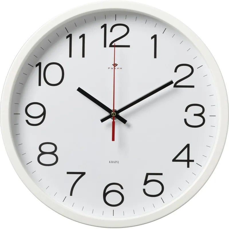Часы настенные круг d=30см, корпус белый Классика арт.3027-121W Рубин 2235061