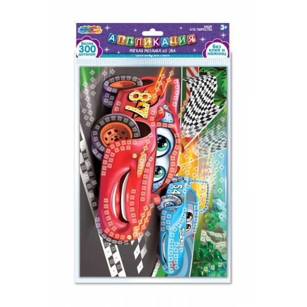 Аппликация из эва 21х30 см. машинки MultiArt EVAPACK-112425