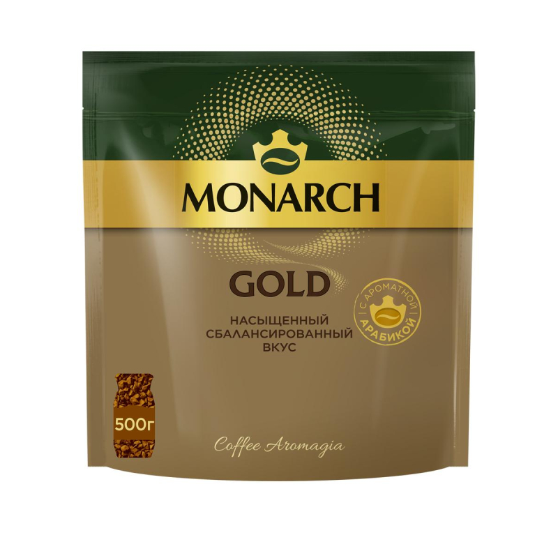 Кофе растворимый сублимированный Monarch Gold, 500гр пакет 1081641 8052108