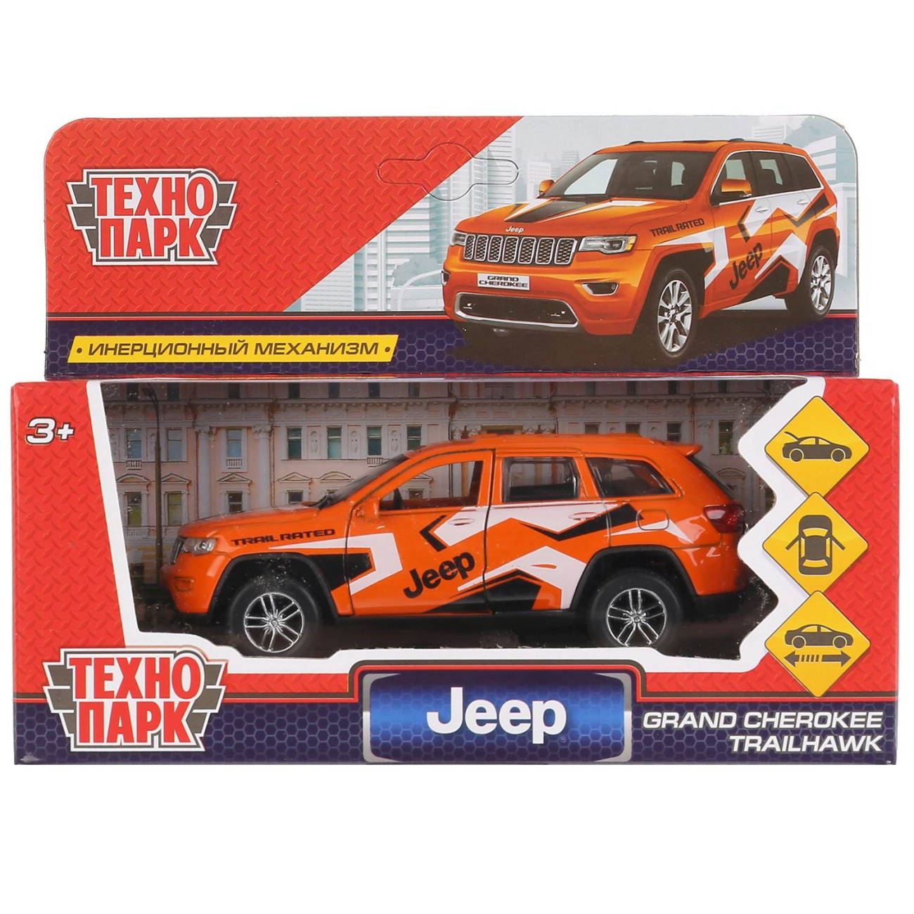 Машинка Технопарк JEEP GRAND CHEROKEE Спорт 12 см CHEROKEE-12-SRT