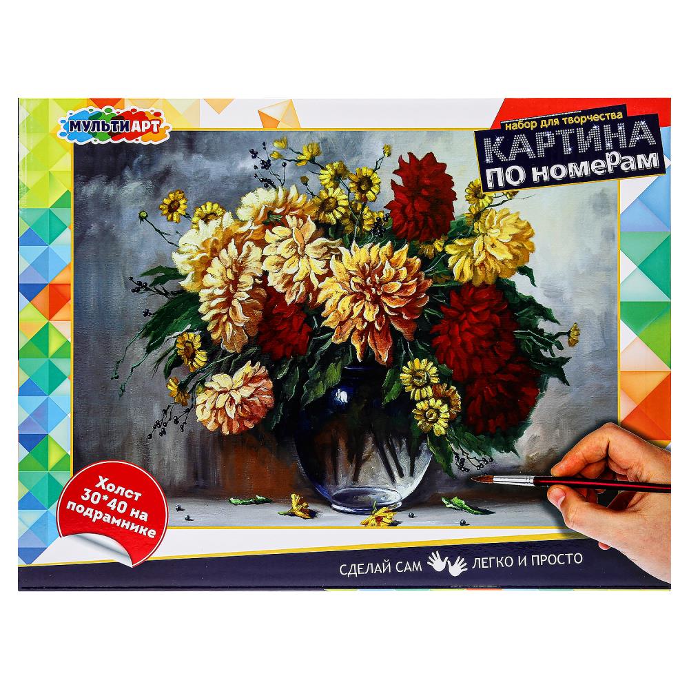Картина по номерам 30х40 см. цветы MultiArt CANV30X40-MULTI20 (24) (24)